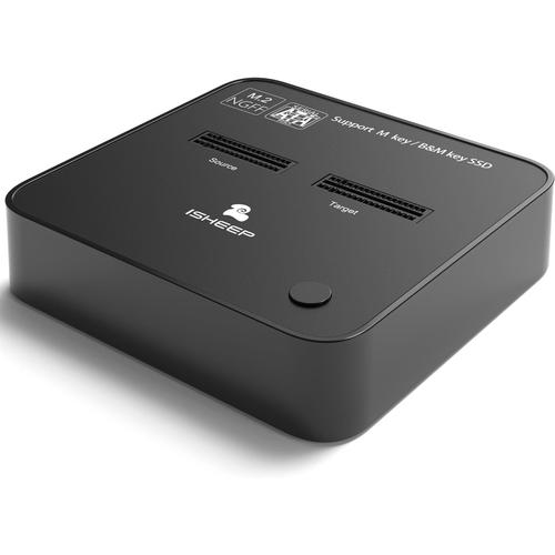 H016S Station d'accueil Clone M.2 SATA 2 Baies, SSD Duplicateur pour USB 3.0,Prend en Charge de la Fonction de Clonage Hors Ligne