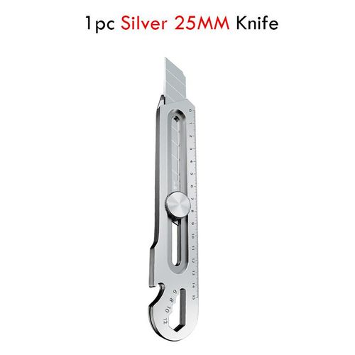 Couteau Utilitaire Multifonction En Acier Inoxydable,Porte-Couteau À Papier Peint,Couteau De Coupe Robuste Durable,Noir Et Argent,6 En 1,18mm,25mm - Type 1pcs Silver 25mm