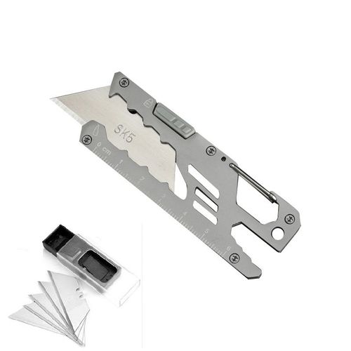 Mini Couteau De Poche Multifonctionnel Edc,Couteaux De Voyage,Déballage Portable,Coupe-Papier,Ouvre-Bouteille,Extérieur,Maison - Type Silver Style 1