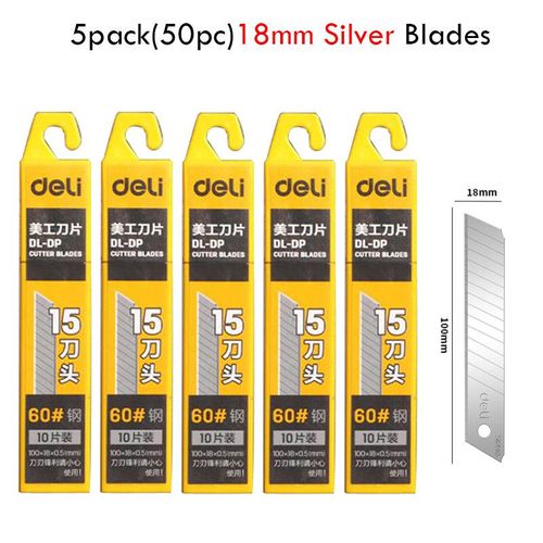 Couteau Utilitaire En Acier Inoxydable,Coupe-Boîte Rapide,Couteau De Poche En Métal Rétractable,Outil De Couteau Pour Tapis De Boîte En Papier,18mm - Type 5pack Silver Blade