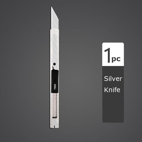 Deli-Mini Couteau Utilitaire Portable En Alliage D'aluminium,Coupe-Papier Manuel,Déballage,Conception Autobloquante,Lame En Métal De 9mm - Type 1pcs Silver