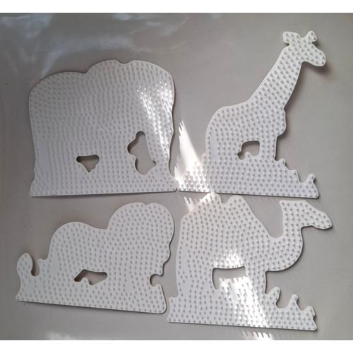 Plaques Pour Perles À Repasser - Hama Midi - Animaux Sauvages - Girafe, Éléphant, Chameau, Lion