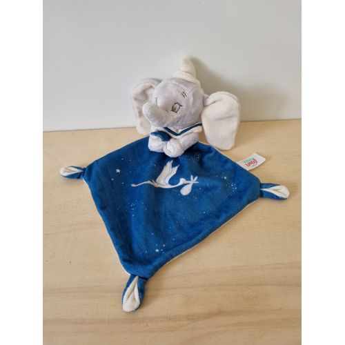 Doudou Éléphant Gris Bleu Dumbo Disney