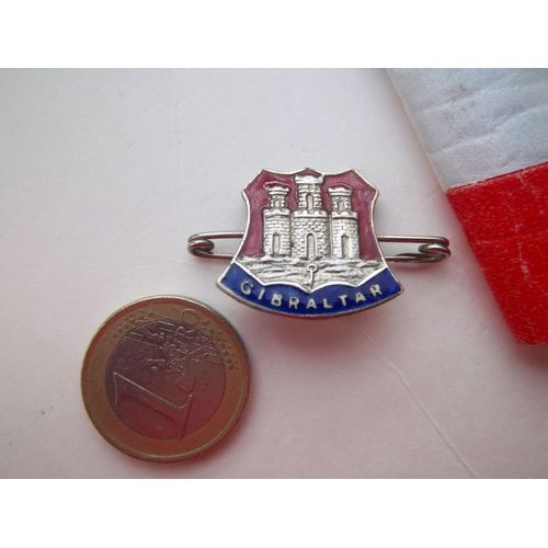 Épinglette Insigne Collection Vintage Gibraltar Territoire Britannique D'outre-Mer