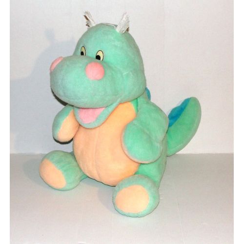 Peluche Dragon Nounours Grand Format Dinosaure Vert Orange