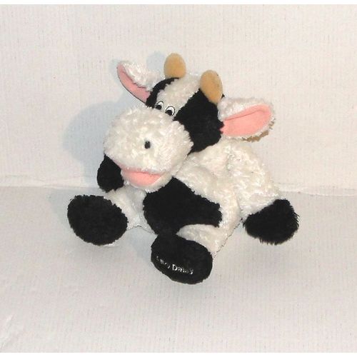 doudou vache noir et blanc lazy daisy peluche anna club plush 18 cm
