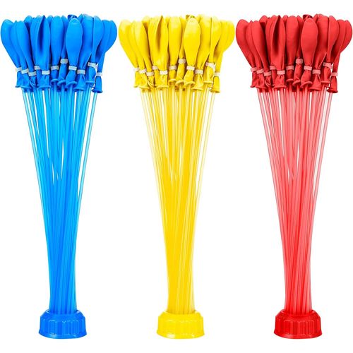 Zuru Bunch O Balloons 3 Bunches 100 Self-Tying, Rapid-Fill Water Balloons 1 Pack Red Yellow Blue