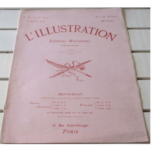 L'illustration N°3750 Du 16/1/1915-Incidents D'albanie-Guerre De Tranchées-Les Batailles De 1914-Ruines D'ypres-Périscope De Tranchée-Bataille De Lodz-Funérailles Bruno Garibaldi- Etc...