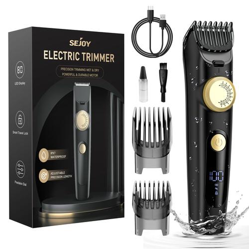 Tondeuse Cheveux Électrique Professionnelle Sejoy Sans Fil Homme Avec Ecran Led, 20 Hauteurs De Coupe De Précision - Noir