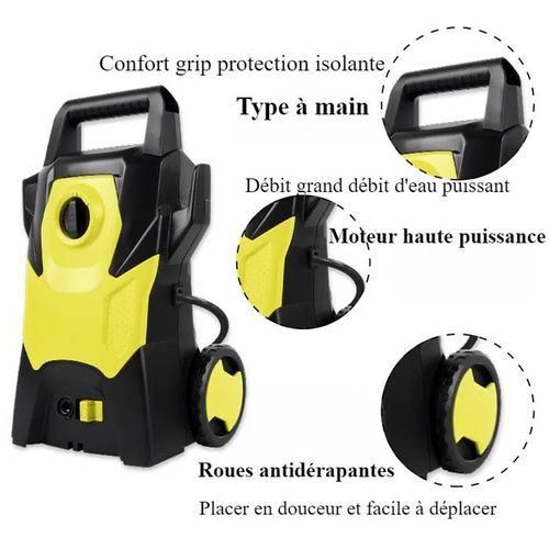 Nettoyeur domestique nettoyeur pratique pistolet à eau haute pression 1400w auto nettoyeur haute pression -360L/H, 100bar