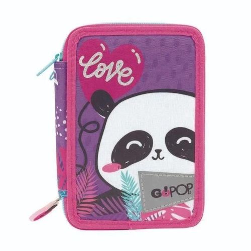 Mallette triple école - GIOCHI PREZIOSI - GOPOP - Rose - Fille - Contient 18 crayons de couleur et 18 marqueurs