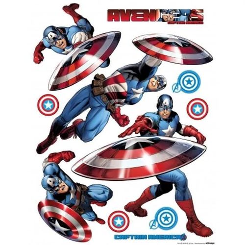 Stickers - Marvel - Captain America - Pré-découpés - Repositionnables - 42.5cm x 65cm