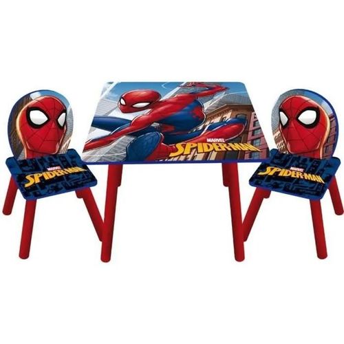 Ensemble Table Et Chaises Spiderman - Marvel - Pour Enfant À Partir De 3 Ans - Bois Robuste