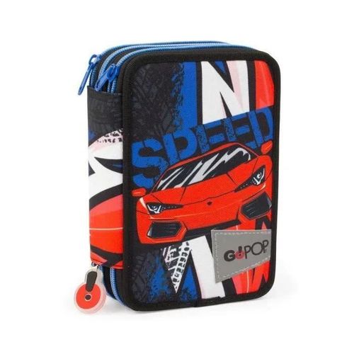 Mallette scolaire triple Speed Race GOPOP Giochi Preziosi - Bleu - Garçon - Enfant