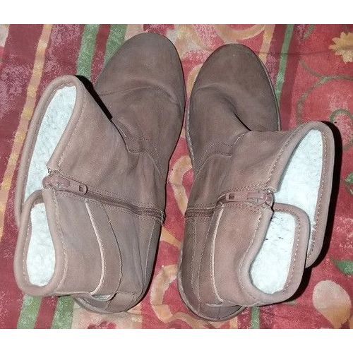 Bottines Fourrées Marron En Daim Taille 40