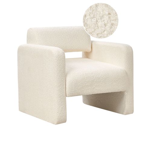 Fauteuil Hallsberg Bouclé Blanc Cassé