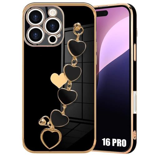 Coque Pour Samsung Galaxy S24 Fe (Pas Pour S24) - Noir - Silicone Antichoc Avec Bracelet C?ur - E.F.Connection