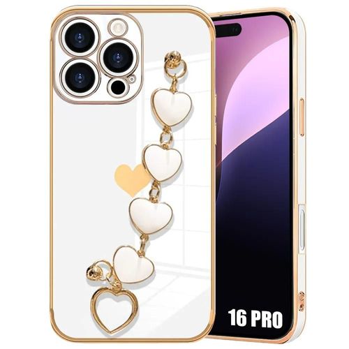 Coque Bracelet Pour Samsung Galaxy S24 Fe (Pas Pour S24), Protection Silicone Avec Bracelet C?ur - Blanc - E.F.Connection