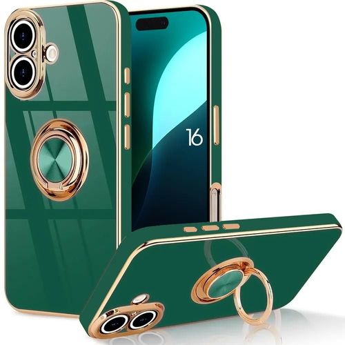 Coque Anneau Pour Iphone 16, Protection Antichoc Elégant Anti-Rayures Ultra Slim Vert Nuit - E.F.Connection
