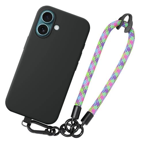 Coque Pour Iphone 16 Plus, Antichoc En Silicone Résistant Avec Bracelet Multicolore Amovible - E.F.Connection