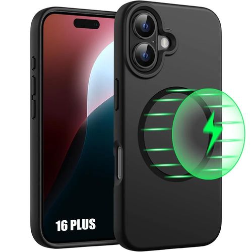 Coque Silicone Pour Iphone 16 Plus, Protection Anti-Rayures Avec Cercle Métal Noir - E.F.Connection