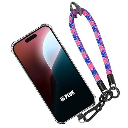 Coque Pour Iphone 16 Plus, Antichoc En Silicone Transparent Avec Bracelet Tricolore Amovible - E.F.Connection