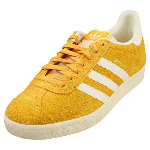 Adidas Gazelle Pour Hommes - Baskets Mode En Suéde Et Synthétique Jaune Blanc