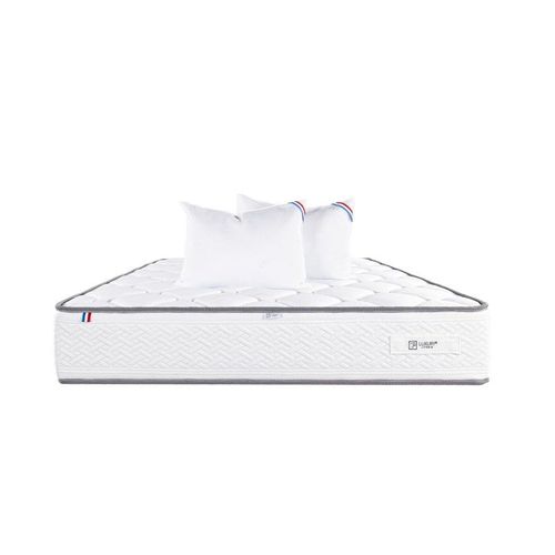 Matelas Iris (20 Cm),Mousse Haute Densité, Ferme, Face Été/Hiver Et Oreiller - Blanc, 140x190cm