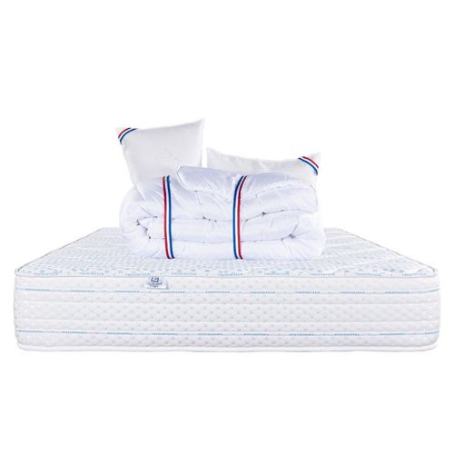 Matelas Thermotec (24 Cm), Mousse Haute Densité, Ferme, Face Été/Hiver,Couette Et Oreiller - Blanc, 160x200cm