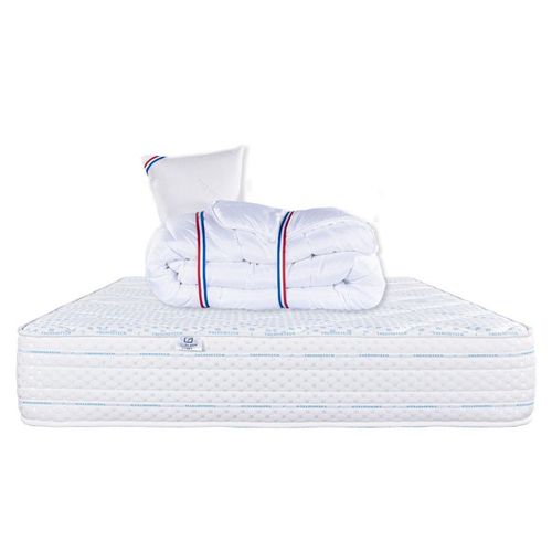 Matelas Thermotec (24 Cm), Mousse Haute Densité, Ferme, Face Été/Hiver,Couette Et Oreiller - Blanc, 90x190cm