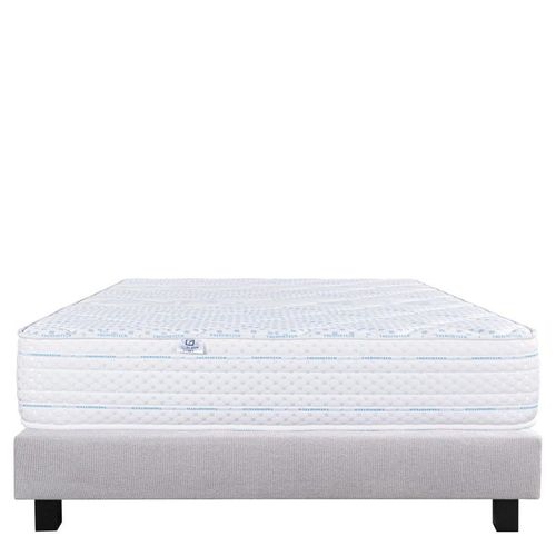 Ensemble Matelas Thermotec (24 Cm) Mousses Haute Densité, Ferme, Face Été/Hiver + Sommier Gris (20cm) - Gris, 140x190cm