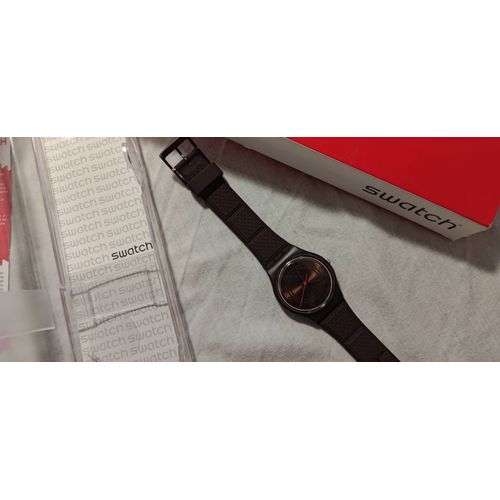 Swatch Schoggi Brown Dial Brown Silicone Montre Homme Gc114