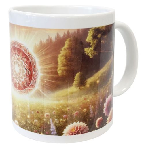 Mug En Céramique Blanche Mandala Muladhara - Cbkreation