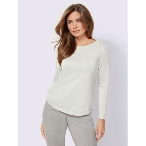 Pull Femme Basique Élégant En Coton Pima - - Blanc Cassé