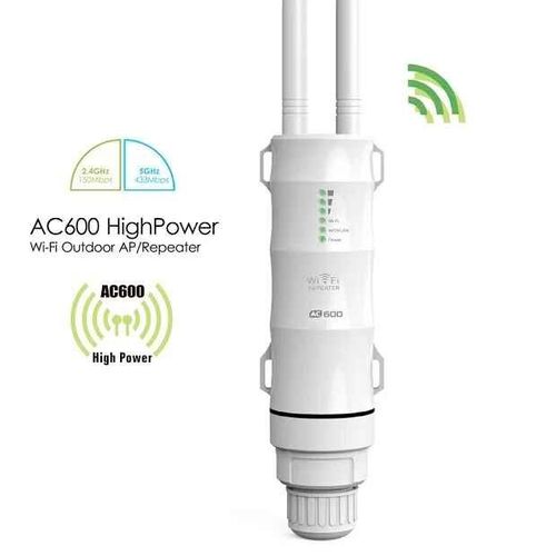Wavexhaus- Répéteur WiFi sans fil extérieur haute puissance,extension I-WiFi,routeur pour touristes Dand,2.4G + 5 mesurz,longue portée,répéteur POE,5 mesurz - Type AC600 WiFi Repeater