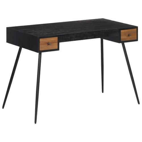 Bureau Table Poste De Travail Meuble D'ordinateur Informatique Étude 117 X 56,5 X 75 Cm Teck Massif Récupéré Brun Helloshop26 02_0023375