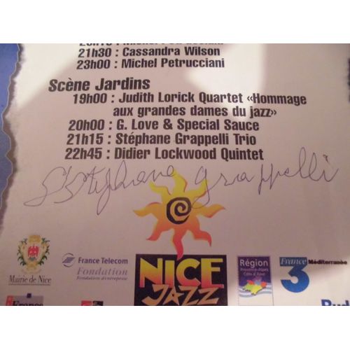 Autographes Sur Programme D'un Célèbre Violoniste De Jazz Stéphane Grappelli