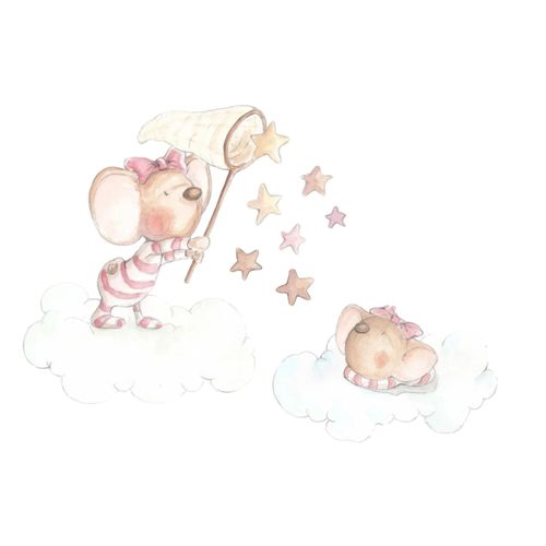 Sticker mural enfant Attraper une étoile