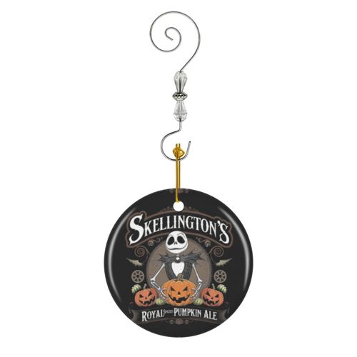 Ornements de Noël Citrouille Trick Or Treat effrayant octobre Jack O Lantern Costume chauve-souris joyeux Ha en Céramique avec Crochet et Cristal Décorations Souvenirs Pendentif Décoratif...