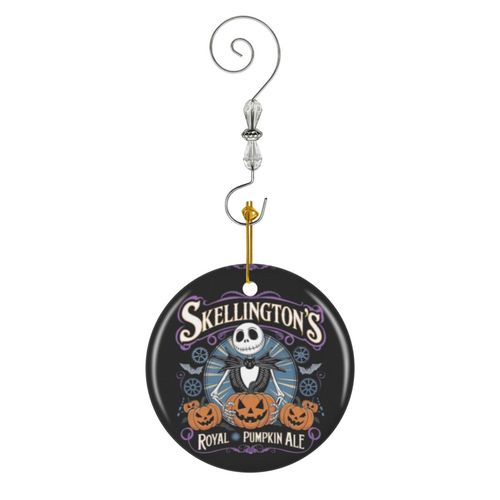 Ornements de Noël Citrouille Trick Or Treat effrayant octobre Jack O Lantern Costume chauve-souris joyeux Ha en Céramique avec Crochet et Cristal Décorations Souvenirs Pendentif Décoratif...
