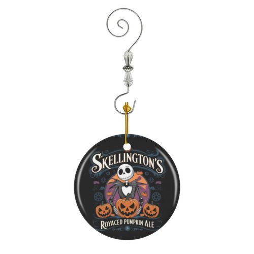 Ornements de Noël Citrouille Trick Or Treat effrayant octobre Jack O Lantern Costume chauve-souris joyeux Ha en Céramique avec Crochet et Cristal Décorations Souvenirs Pendentif Décoratif...