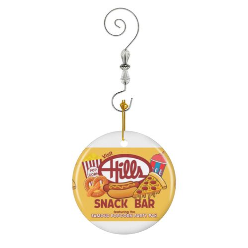 Ornements de Noël Snack-bar des Collines en Céramique avec Crochet et Cristal- Décorations pour Sapin de Noël, Souvenirs
