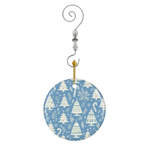 Ornements de Noël Noël bleu et blanc cool de vacances à l'ancienne en Céramique avec Crochet et Cristal Décorations Souvenirs Pendentif Décoratif pour Voiture