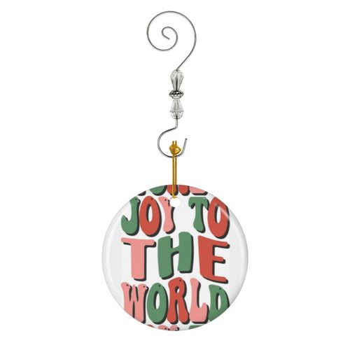 Ornements de Noël Joie rétro au monde en Céramique avec Crochet et Cristal Décorations Souvenirs Pendentif Décoratif pour Voiture