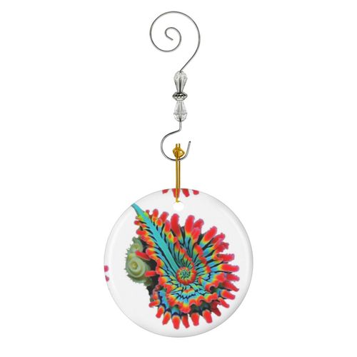 Ornements de Noël MY PET SEA SLUG NUDIBRANCH -Lois- Exotique Fantasy Océan Mer Marine Invertébré Animal Sauv en Céramique avec Crochet et Cristal Décorations Souvenirs Pendentif Décoratif...