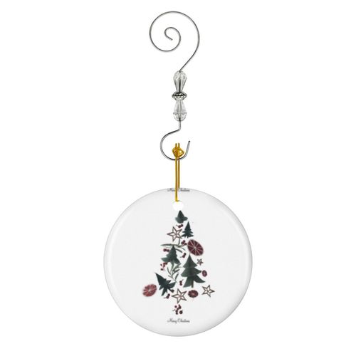 Ornements de Noël Arbre de Noël fabriqué à la main avec des décorations festives : agrumes séchés, décoratio en Céramique avec Crochet et Cristal Décorations Souvenirs Pendentif Décoratif...