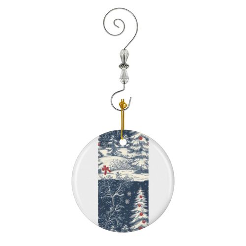 Ornements de Noël Ornements élégants de la Tour Eiffel de Paris congelés par Chinoiserie bleue et blanche pa en Céramique avec Crochet et Cristal Décorations Souvenirs Pendentif Décoratif...