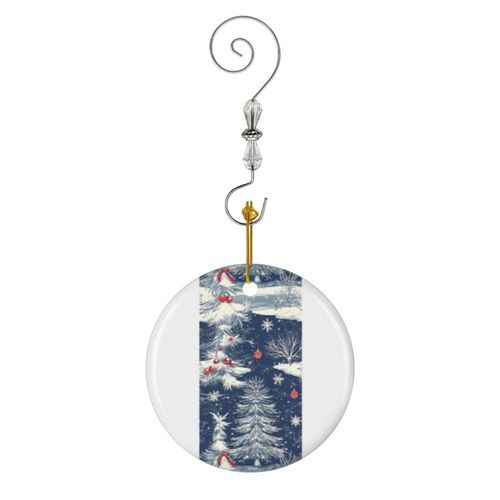 Ornements de Noël Ornements élégants de la Tour Eiffel de Paris congelés par Chinoiserie bleue et blanche pa en Céramique avec Crochet et Cristal Décorations Souvenirs Pendentif Décoratif...