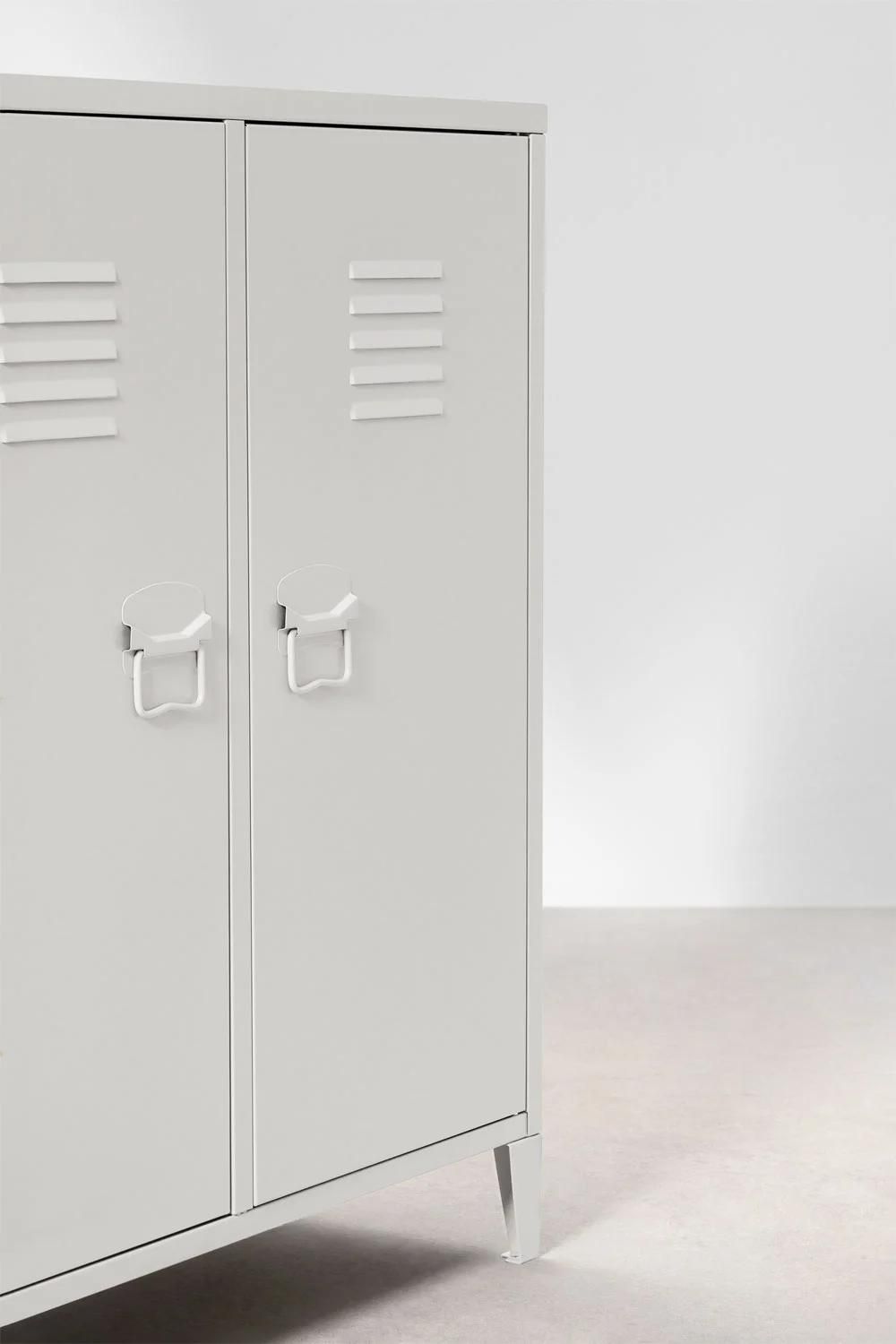 Buffet Casier 2 Portes En Acier Pohpli Blanc Gardenia - 4
