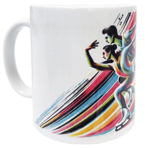 Mug En Céramique Blanche Patinage Artistique